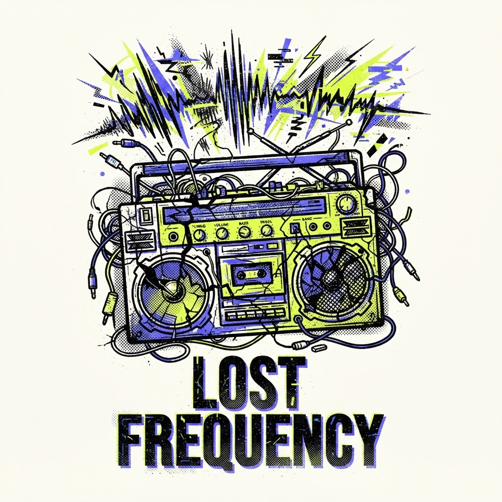 LOST FREQUENCY — digital t-shirt print design